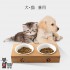 猫食器 犬食器 スタンド 陶器 犬猫用フード 水 ボウル 天然竹製スタンド